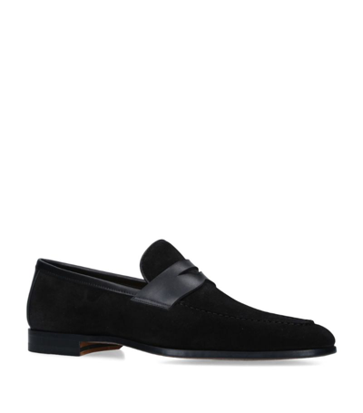Shop Magnanni Leather Penny Loafers In Black