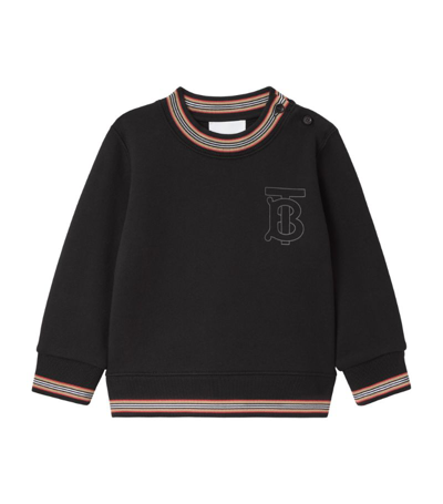 Shop Burberry Tb Monogram Sweatshirt (6-24 Months) In Black