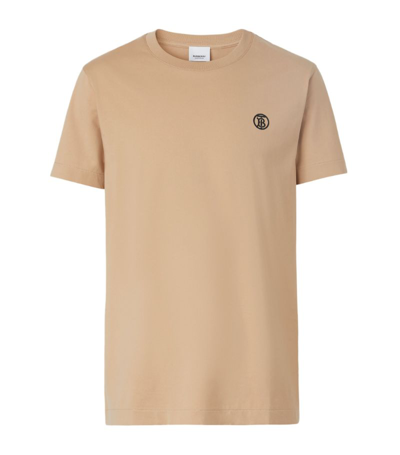 Shop Burberry Cotton Monogram T-shirt In Neutrals