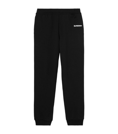 Shop Burberry Cotton Logo Sweatpants In Black