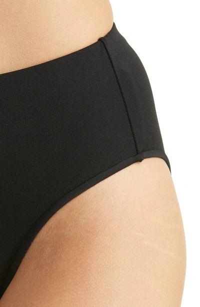 Robin Piccone Ava Solid Twist-front Bikini Bottom In Black