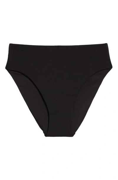 Shop Robin Piccone Ava High Waist Bikini Bottoms In Black