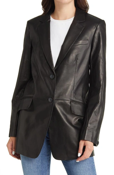 Shop Rag & Bone Icons Charles Leather Blazer In Black