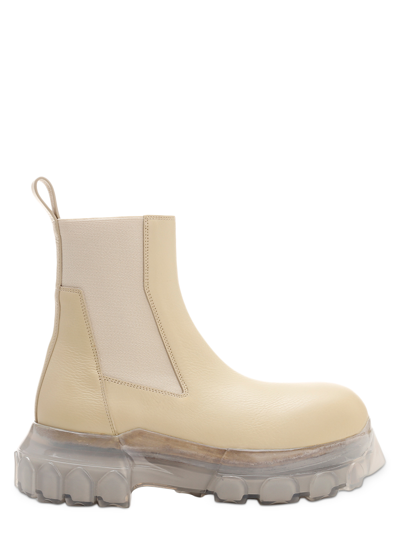Shop Rick Owens 'bozo' Boot With Transparent Sole In White