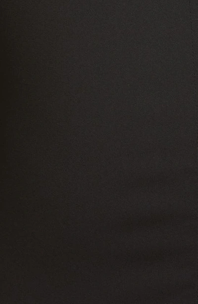 Shop Versace Ruched Long Sleeve Georgette Minidress In Black