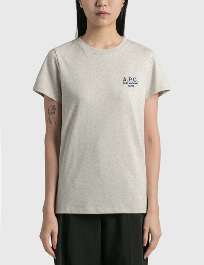 Shop Apc Denise Logo T-shirt In Grey