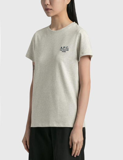 Shop Apc Denise Logo T-shirt In Grey