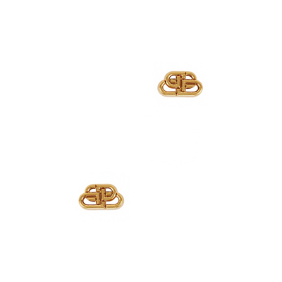 Shop Balenciaga Bb Xs Gold-tone Stud Earrings
