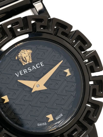 Shop Versace Greca Glam 30mm In Schwarz