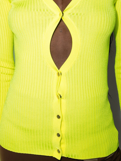 Shop P.e Nation Cut-detail Fitted Cardigan In Yellow