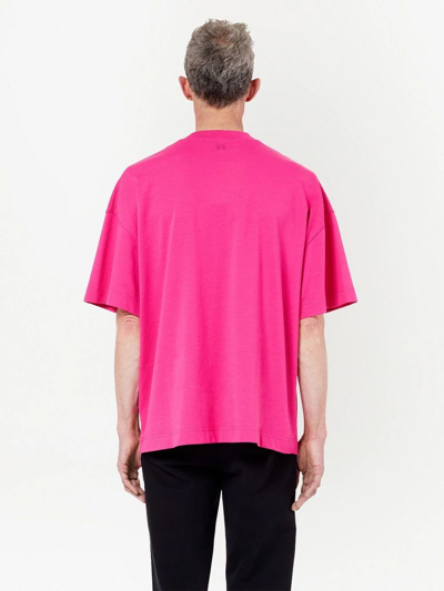 Shop Ami Alexandre Mattiussi Ami De Coeur Organic-cotton T-shirt In Pink