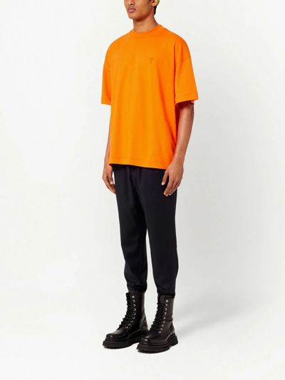 Shop Ami Alexandre Mattiussi Ami De Coeur Oversized T-shirt In Orange