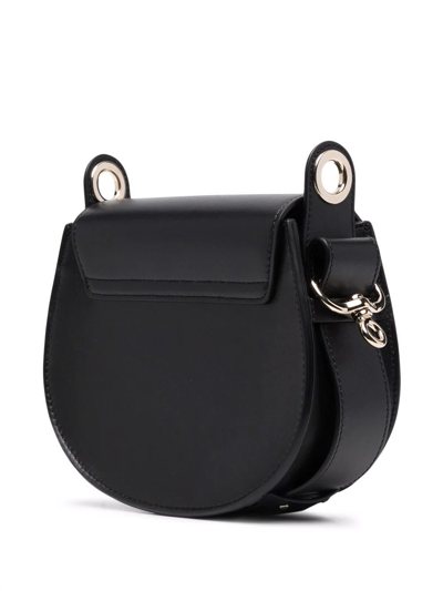 Shop Chloé Tess Ring-embellished Shoulder Bag In Black