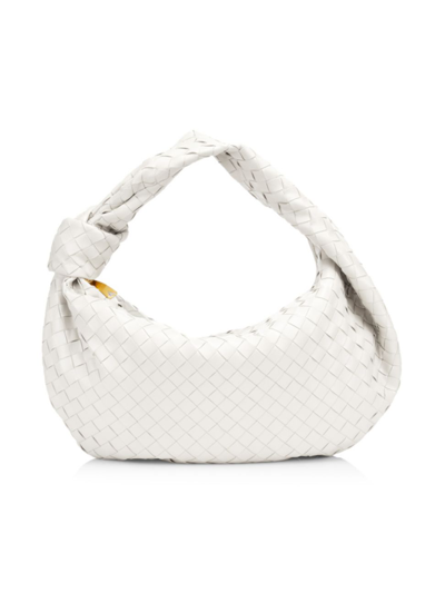 Shop Bottega Veneta Women's Small Jodie Leather Hobo Bag In White