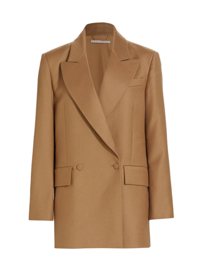 Shop Emilia Wickstead Women's Mallory Double-breasted Blazer In Camel