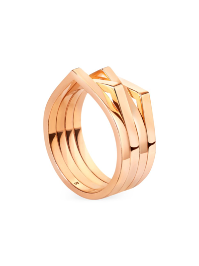 Shop Repossi Women's Antifer 18k Gold Four-row Ring In Pink Gold