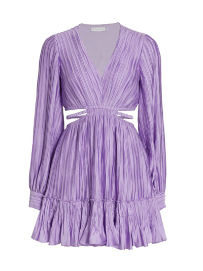 Shop Jonathan Simkhai Women's Londyn Mushroom Pleat Mini Dress In Lavender