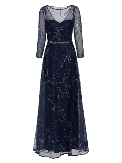 By rickie freeman beaded lace gown cheap
