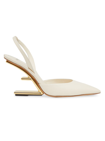 Shop Fendi Women's  First Leather Slingback Pumps In Connecticut