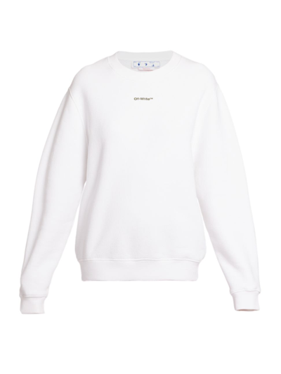 Shop Off-white Women's Tie-dye Arrow Crewneck Sweatshirt In White Multi