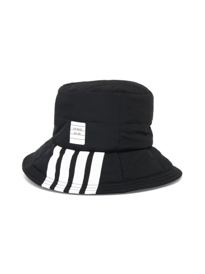 Shop Thom Browne Men's Quilted 4 Bar Bucket Hat In Black