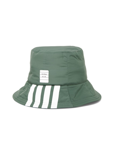 Shop Thom Browne Men's Quilted 4 Bar Bucket Hat In Dark Green