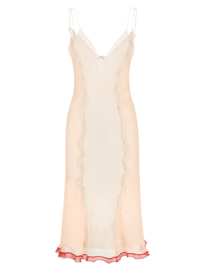 Shop Fendi Women's Silk Slip Dress In Babe Dizzie