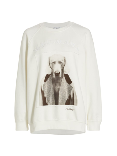 Shop Max Mara Women's Alcide Dog Sweatshirt In White