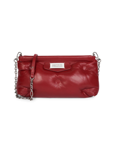 Shop Maison Margiela Women's Glam Slam Red Carpet Leather Shoulder Bag In Pigalle Red