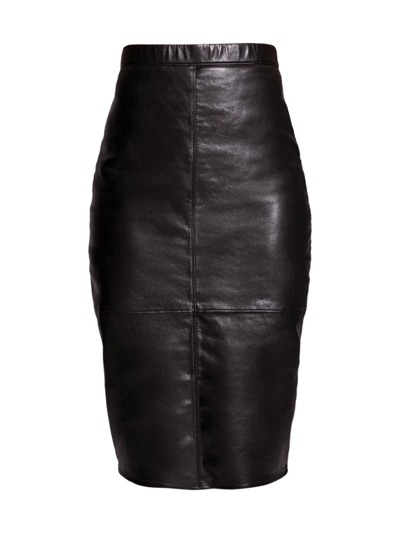 Shop As By Df Women's Port Elizabeth Recycled Leather Skirt In Black
