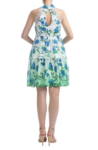 Shop Kimi And Kai Norah Floral A-line Halter Maternity Dress In Green