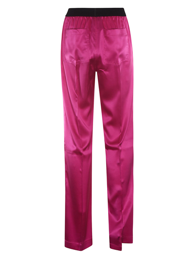 Shop Tom Ford Silk Satin Pj Trousers In Hot Pink