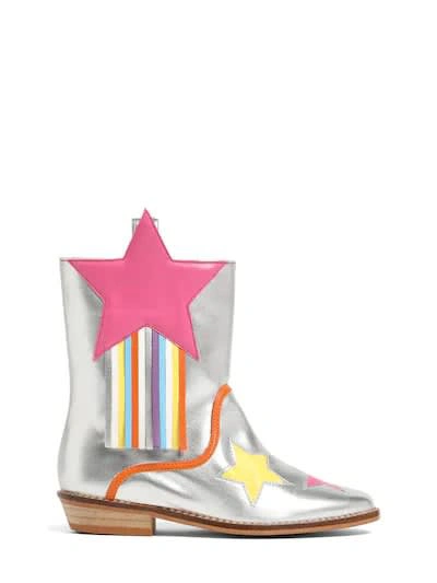 Shop Stella Mccartney Boots With Stars In Silver
