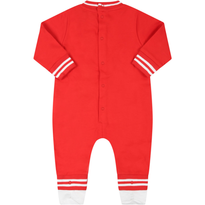 Shop Moschino Red Babygrow For Baby Kids With Teddy Bear