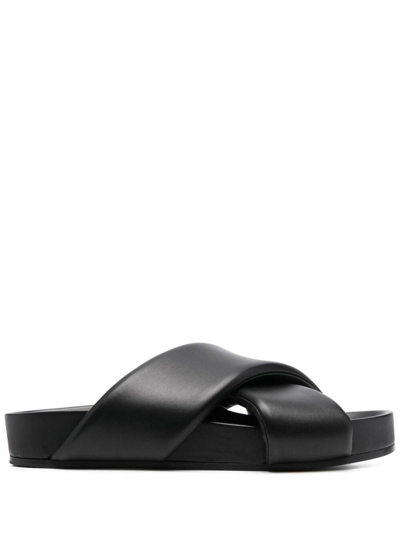 Shop Jil Sander Sandals - Nappa Nature 256 Giallo In Black