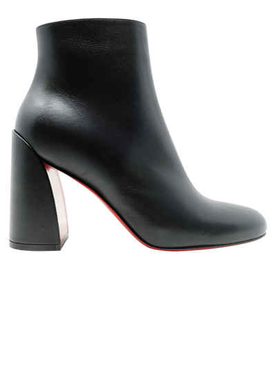 Shop Christian Louboutin Turela 85 Leather Calf Boots In Bk01 Black