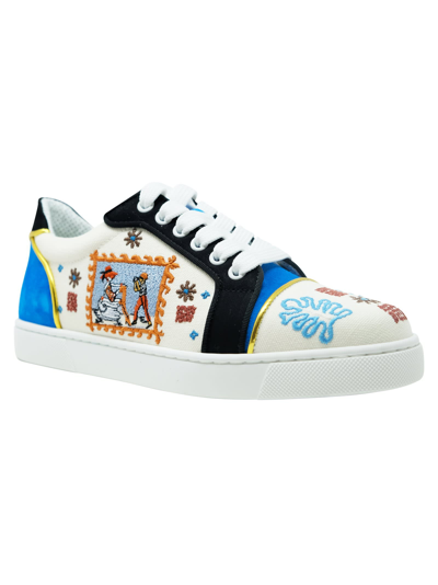 Shop Christian Louboutin Leather Olona Brodee Vieira Sneakers In Multicolor