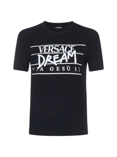 Shop Versace T-shirt In Nero Bianco
