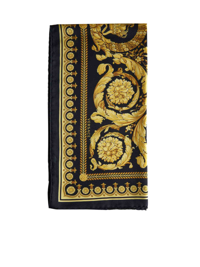 Shop Versace Scarf In Nero Oro