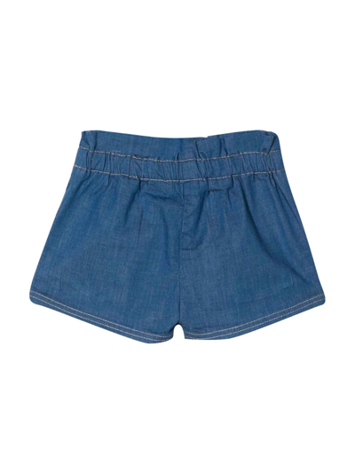 Shop Moncler Denim Shorts Unisex In Blu
