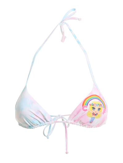 Shop Chiara Ferragni Top Bikini Mascotte 572559551888 In Pink/light Blue