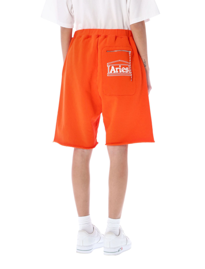 Shop Aries Premium Temple Sweatshort In Orange