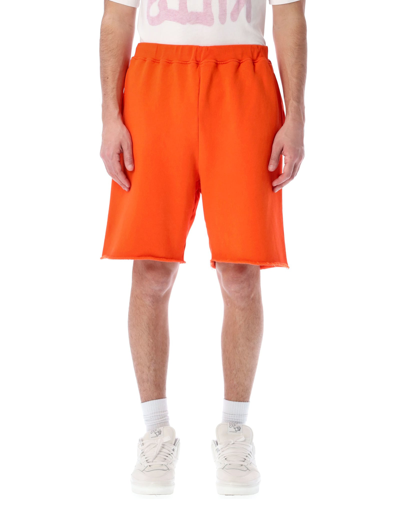 Shop Aries Premium Temple Sweatshort In Orange