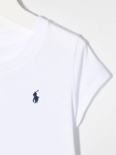 Shop Ralph Lauren Child White T-shirt With Black Pony In Bianco