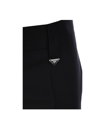 Shop Prada Pants With Triangle Logo In Nero