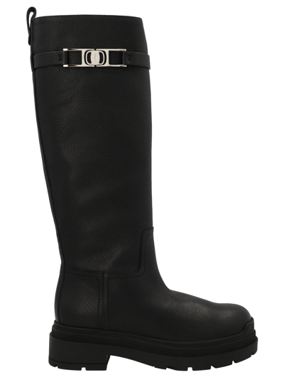 Shop Ferragamo Ryder Boots In Black
