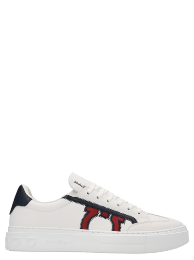 Salvatore Ferragamo Men's Borg 5 Gancio Sneakers In White | ModeSens