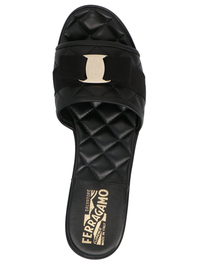 Shop Ferragamo Love Cq Sandals In Black