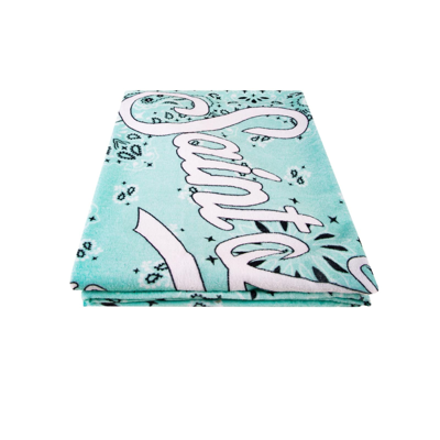 Shop Mc2 Saint Barth Soft Terry Beach Towel With Water Green Bandanna Print