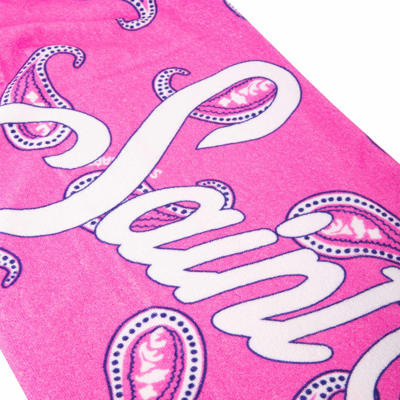 Mc2 Saint Barth Beach Towel With Pink Paisley Print In Pink